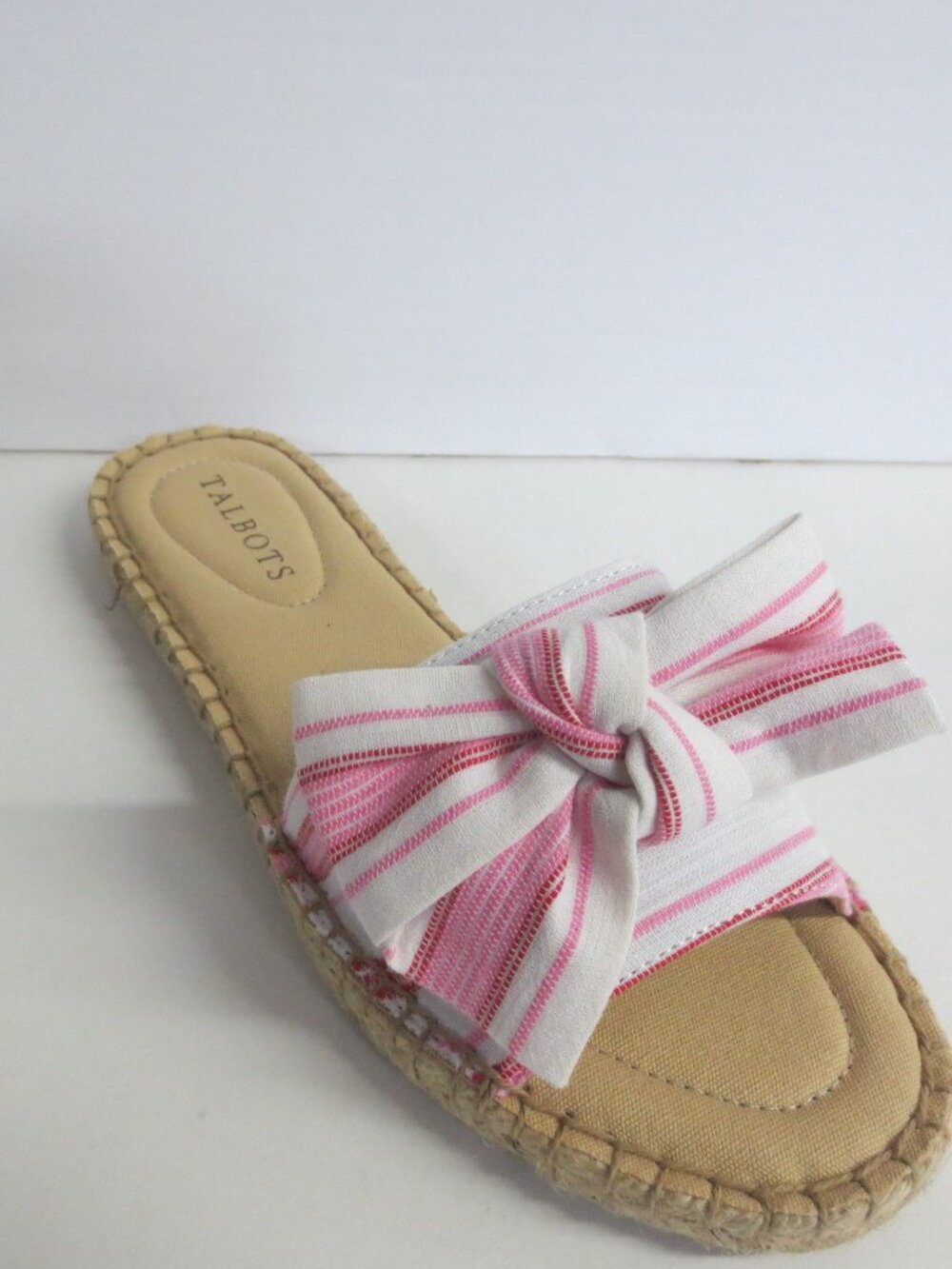 TALBOTS Illysa Bow Espadrille Slide Sandal - Bright Apple - US 6.5M